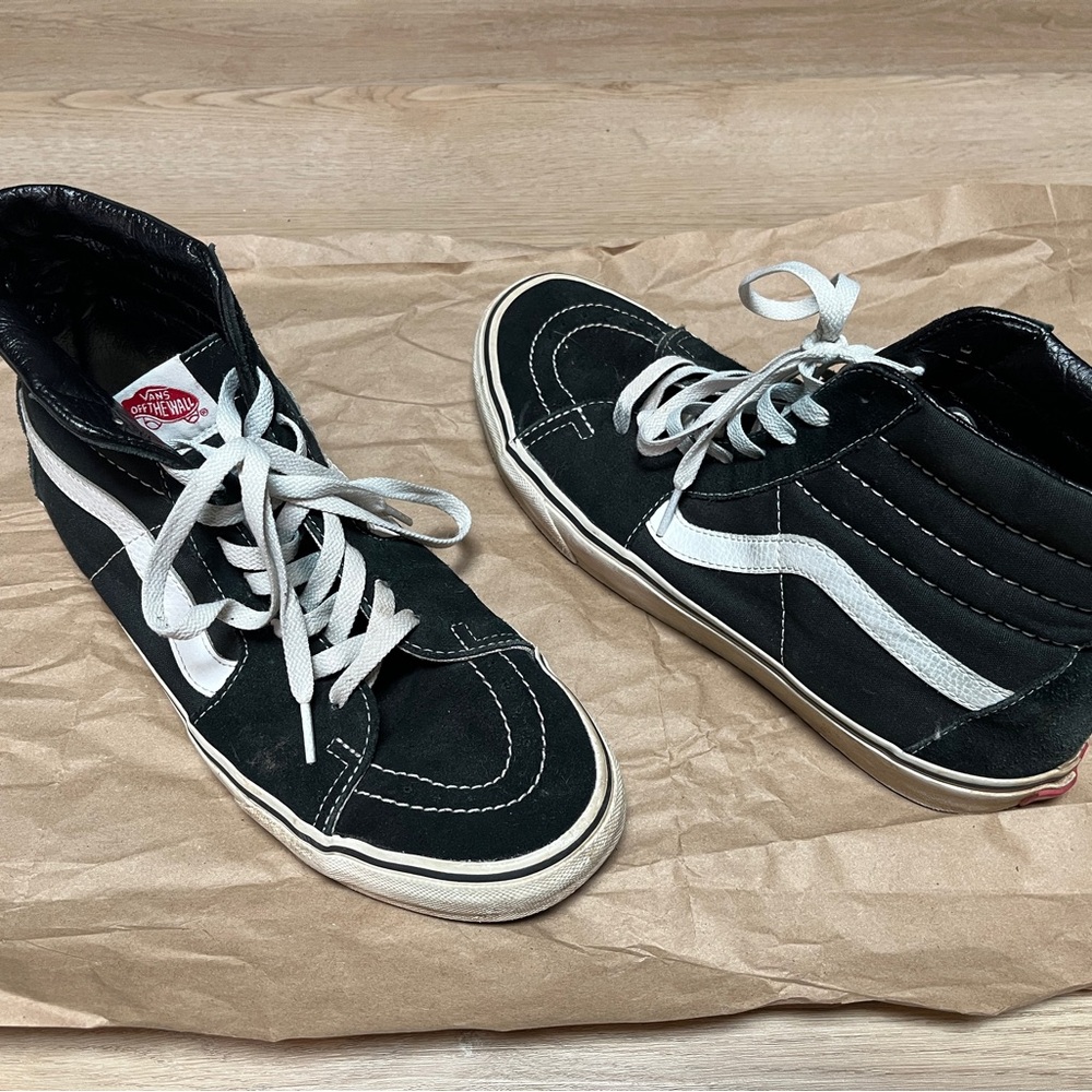 Vans Black and White High-Top Sneakers Men’s 10.5